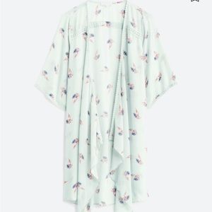 Landy Crochet Trim Open Front Woven Top